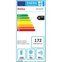 Amica KGC 15633 Y, Kühl-/Gefrierkombination, 208 l, ST, 40 dB, 2,5 kg/24h, , Farbe Gelb