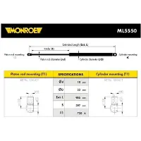 Monroe ML5550 Gasfeder Heckklappendämpfer für RENAULT Trafic III Kastenwagen (FG) 905mm