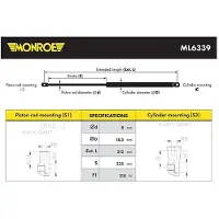 Monroe ML6339 Gasfeder Heckklappendämpfer für RENAULT Twingo III Schrägheck (BCM) 512mm