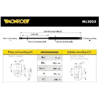 Monroe ML5024 Gasfeder Heckklappendämpfer für LADA SAMARA (2108, 2109, 2115, 2113, 2114) 450mm