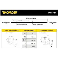 Monroe Gasfeder Motorhaubendämpfer 720mm für AUDI A6 Avant (4F5, C6) 180N ML5737