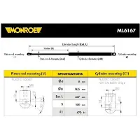 Monroe ML6167 Gasfeder Heckklappendämpfer für FORD FOCUS III Turnier 537mm