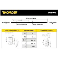 Monroe ML6075 Gasfeder Heckklappendämpfer für RENAULT MODUS / GRAND MODUS (F/JP0) 533mm