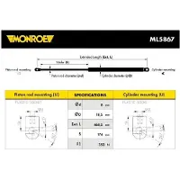 Monroe ML5867 Gasfeder Heckklappendämpfer für HYUNDAI i10 (PA) 461mm