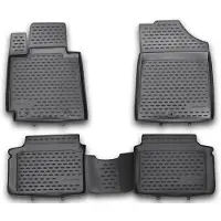 Novline Passgenaue Premium 3D Gummimatten Fussmatten passend für Ford Fiesta, Mk6 VI, 2008-2019, 4 tg, Schwarz