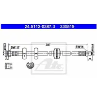 Ate Bremsschlauch 24.5112-0387.3 für Fiat Alfa Romeo Brava 145