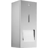 Wagner EWAR Toilettenpapierhalter WP 164, verdeckte Reserverolle 727 200 , matt geschliffene Optik