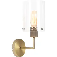 QAZQA Moderne Wandleuchte Bronze mit Glaskuppel
