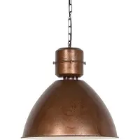 QAZQA - Industrie I Vintage I Industrie-Hängelampe I Pendellampe I Pendelleuchte Rostbraun - Flynn I Wohnzimmer I Schlafzimmer - Stahl Rund - LED geeignet E27