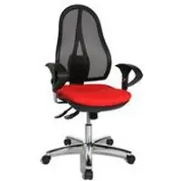 Topstar Open Point SY Deluxe Bürostuhl, Stoff / Netz rot, mit Armlehnen, OP290U G21