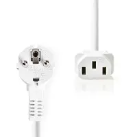 Nedis Gewinkeltes Vernickeltes Pvc-netzkabel Für Iec-c13 10 M