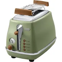 De'Longhi DeLonghi CTOV2103.GR Icona Vintage 2-Scheiben Toaster GrÃ1/4n