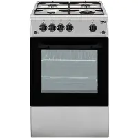Beko CSS42014FS, Freistehender Herd, Schwarz, Silber, Drehregler, Schwarz, Vorderseite, Emaille