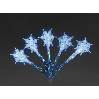 Konstsmide LED Lichterkette 10er Schneeflocke blau Batteriebetrieb 1260-403
