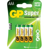 GP Batteries Super Alkaline AAA, Einwegbatterie, AAA, Alkali, 1,5 V, 4 Stück(e), Mehrfarbig