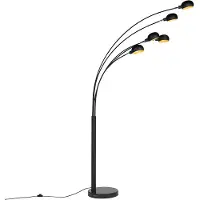 QAZQA Design Stehleuchte Schwarz 5 Licht Sixties Marmo