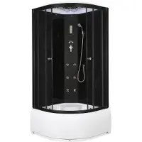 Sonstiges Hydromassage - Duschkabine, Vigo, 92 x 92 cm, schwarz, Duschwanne, tief 44 cm
