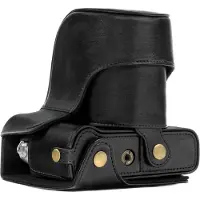 MegaGear MG576 Ever Ready Leder Kameratasche mit Trageriemen kompatibel mit Fujifilm X-T30, X-T20 (16-50mm / 18-55mm Lenses), X-T10 - Schwarz