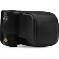 MegaGear MG1402 Leica Q-P, Q (Typ 116) Ever Ready Echtleder Kamera-Case mit Trageriemen - Schwarz
