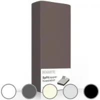 Romanette Split Topper Spannbettlaken Silber (Baumwolle)-180 x 220 cm