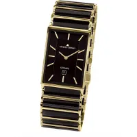 Jacques Lemans Armbanduhr York 1-1593.1G Edelstahl IP Gold Keramik schwarz