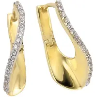 Celesta Paar Creolen "375/- Gelbgold Zirkonia", gelb (gelb, weiß), Ohrringe, Damen, one-size, Gold, Paar Creolen