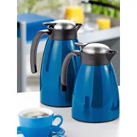 Esmeyer Isolierkanne GLACE, 1,5 Liter, weiss doppelwandiger Edelstahl, unzerbrechlich, praktische