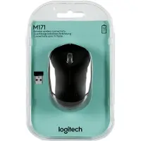Logitech M171, Beidhändig, Optisch, RF Wireless, 1000 DPI, Schwarz, Grau