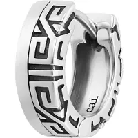 Cai Single Creole 925/- Sterling Silber ohne Stein ohne Stein Matt/Glanz CAI Schwarz