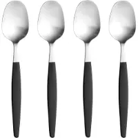 Gense Kaffeelöffel Focus de Luxe 4 Stück, Schwarz/Silber