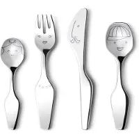 Georg Jensen Kinderbesteckset Kids Alfredo Twist Family Edelstahl Glänzend (4-delig)