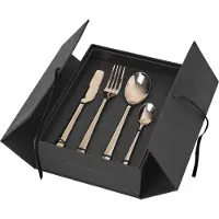 Broste Copenhagen - Cutlery set Hune, 16 pc - Stainless steel - Titanium Espresso
