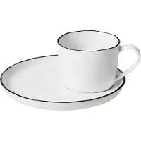 Broste Copenhagen Kaffeetasse mit Untertasse 6,5cm Salt