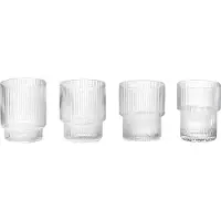 Ferm Living Ripple Glass Set of 4 Clear - , Ripple, Transparent, Glas