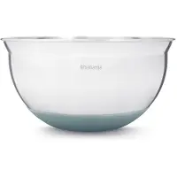 Brabantia Rührschüssel, 1,6 Liter, Edelstahlschüssel mit farbigem Silikongummi Boden, Farbe: Mint