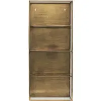 House Doctor Vitrine Messing mit drei Glasplatten und Tür