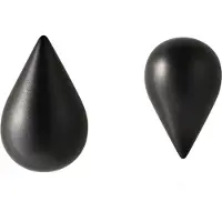 Normann Copenhagen Dropit Kleiderhaken 2 pcs. Small Black - , Schwarz, Holz
