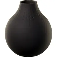 Villeroy & Boch Dekovase "Vase Perle Manufacture Collier 12 cm", schwarz (noir), Vasen, Dekovase