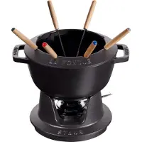 Staub Fondue-Set Schwarz 20 cm (10-teilig)