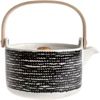 Marimekko Siirtolapuutarha Teekanne 70 cl Weiß / Schwarz / Räsymatto