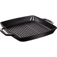 Staub Grillpfanne Viereckig Schwarz 28 cm