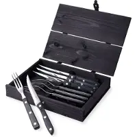 Gense Old Farmer Schwarzes Steakbesteck/grillbesteck 8-teilig Schwarz/stahl