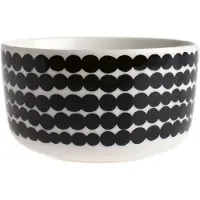 Marimekko Siirtolapuutarha Schüssel 0,5 Liter Weiß / Schwarz / Räsymatto