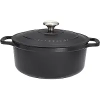 CHASSEUR PUC472601, Auflaufform, Rund, Eisenguss, 6 Person(en), Keramik, Halogen, Gas, Induktion, Schwarz