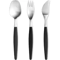Gense Focus De Luxe Besteckset 12-teilig Schwarz/mattstahl