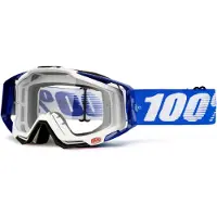 100% Goggles 100% RACECRAFT COBALT BLUE (Transparent Anti-Fog Glass + 10 Skidding) (NEW)