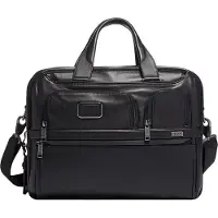 Tumi Alpha Expandable Organizer Laptop Brief Leather black