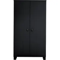 Woood Ties Kleiderschrank Aus Kiefer, 2-Türig, Schwarz