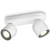 Philips Dimmbare LED Spot 564923116, Strahler Oberflächenbeleuchtung, Nicht austauschbare(s) Leuchtmittel, 2 Glühbirne(n), LED, 2700 K, Weiß