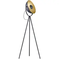 TRIO Stehleuchte CHEWY 1 flammig Metall Dreibein Schwarz/Gold 160cm